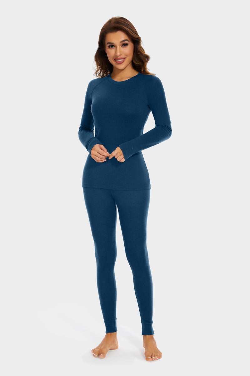  LAPASA Womens 100% Merino Wool Base Layer Set Lightweight  Thermal Underwear Long John Top & Bottom Warm Cold Weather L58 X-Large 1