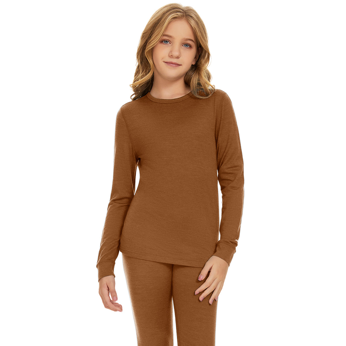 Woolcano Kid's Unisex 190 Merino Wool Base Layer Set Thermal Top and Bottom