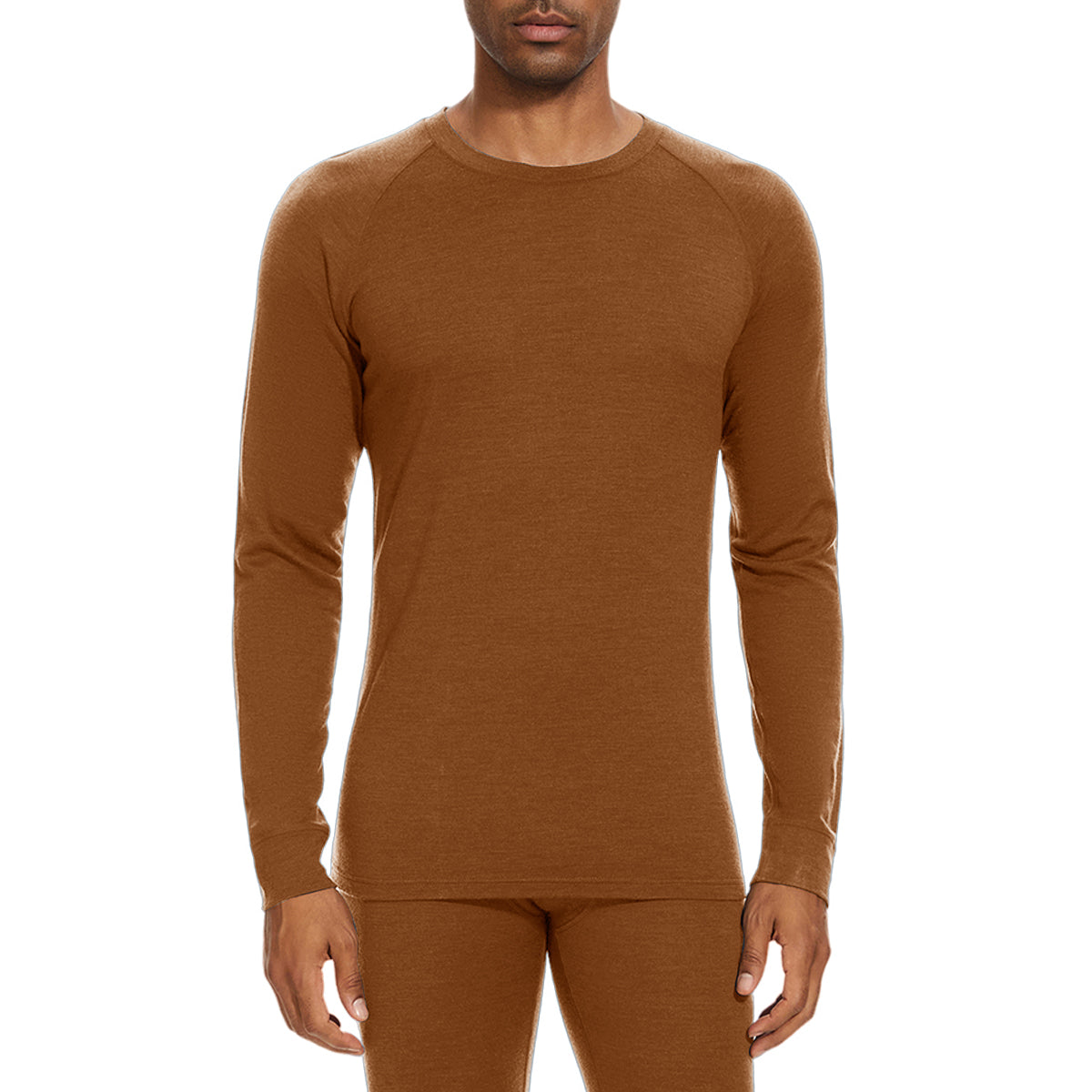 WOOLCANO 190 Men's Merino Wool Base Layer Top Long Sleeve Crew Thermal Shirt