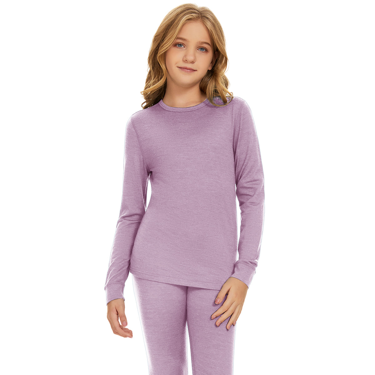 Woolcano Kid's Unisex 190 Merino Wool Base Layer Set Thermal Top and Bottom