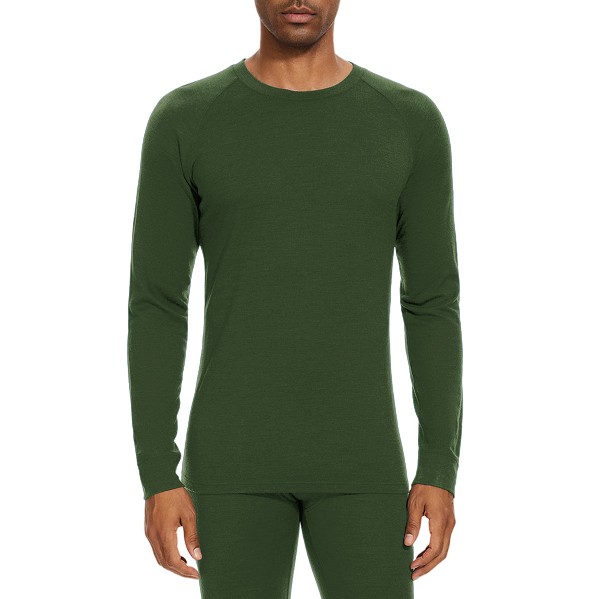 WOOLCANO 190 Men's Merino Wool Base Layer Top Long Sleeve Crew Thermal Shirt