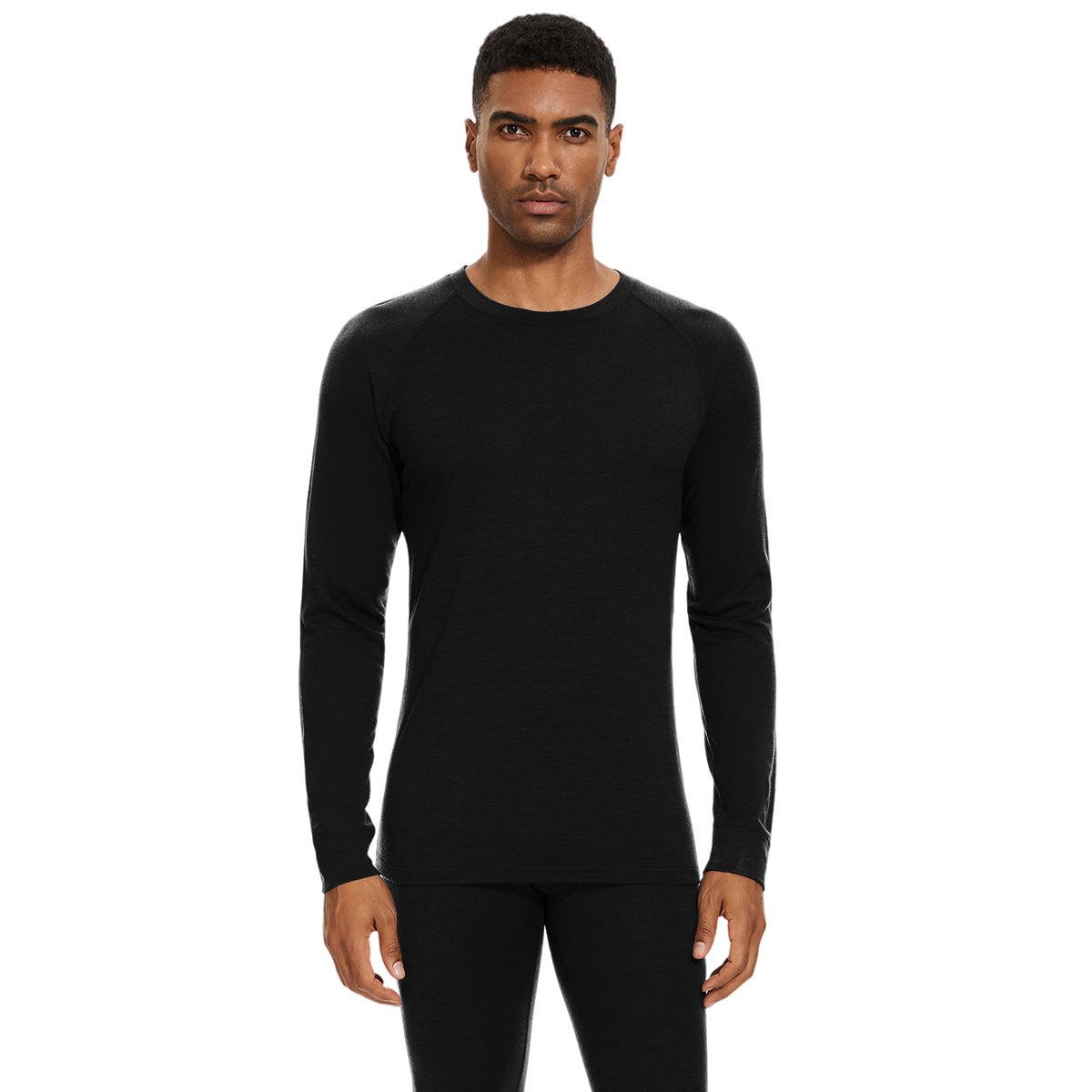 WOOLCANO Men's 190 Merino Wool Base Layer Set Thermal Top and Bottom