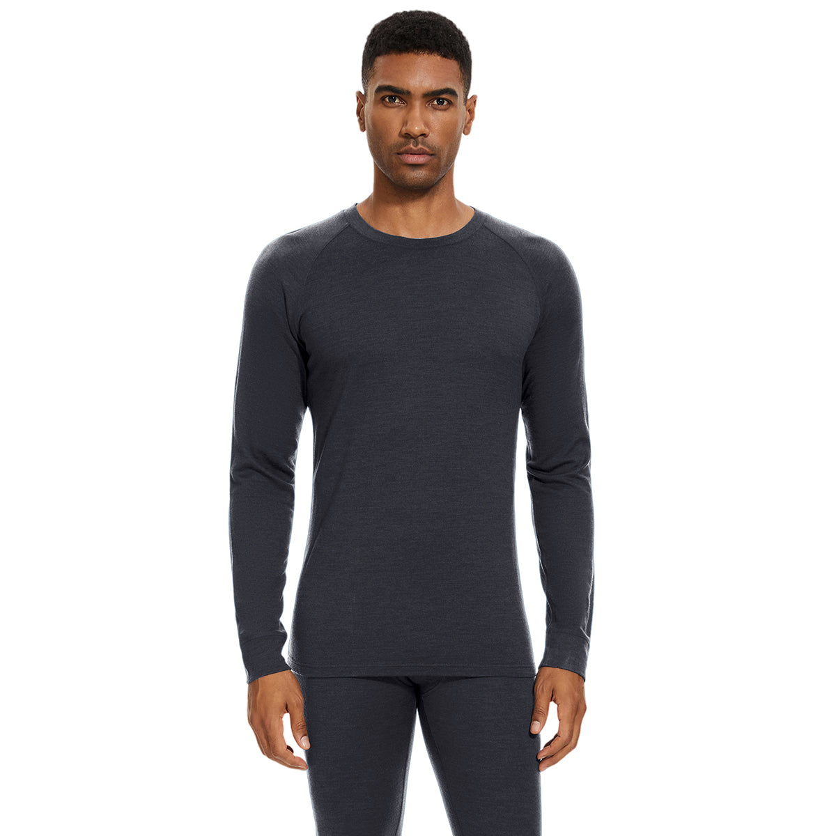 WOOLCANO Men's 190 Merino Wool Base Layer Set Thermal Top and Bottom