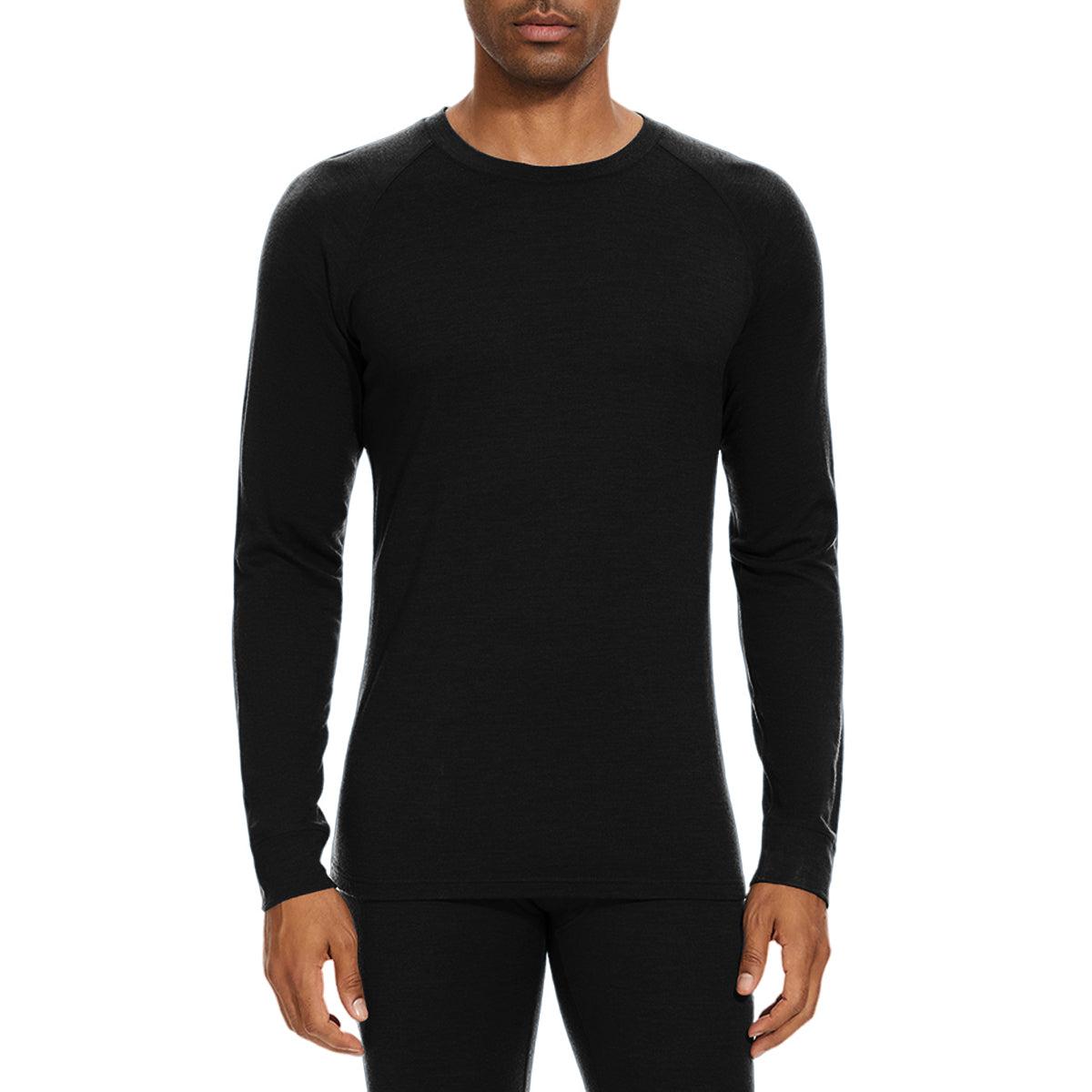 WOOLCANO 190 Men's Merino Wool Base Layer Top Long Sleeve Crew Thermal Shirt