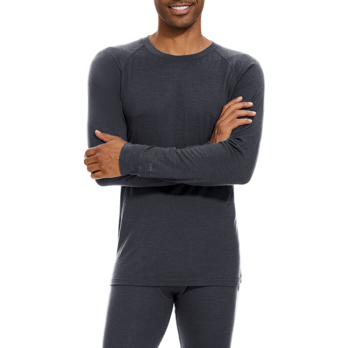 WOOLCANO 190 Men's Merino Wool Base Layer Top Long Sleeve Crew Thermal Shirt