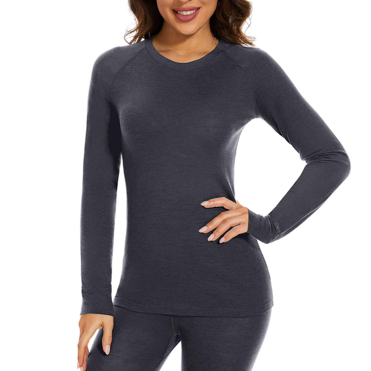 WOOLCANO Women's 190 Merino Wool Base Layer Top Long Sleeve Thermal Shirt