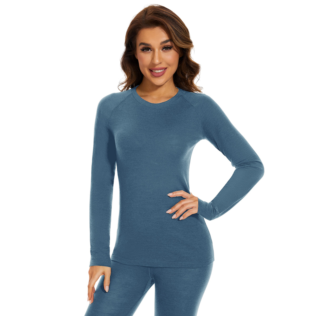 WOOLCANO Women's 190 Merino Wool Base Layer Set Thermal Top and Bottom