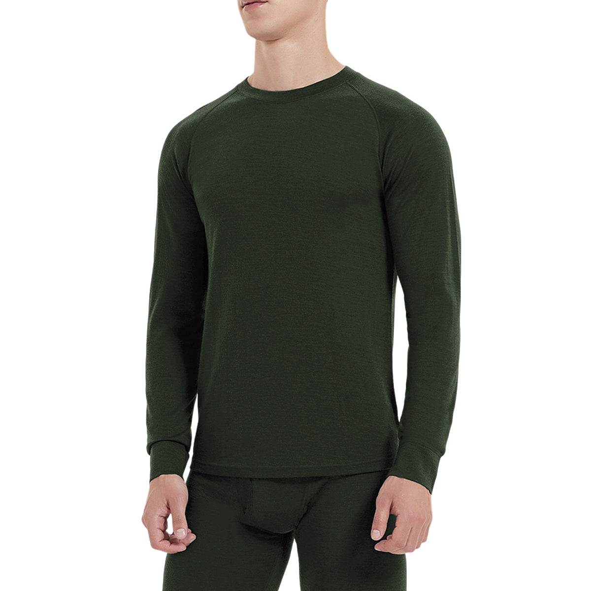 WOOLCANO 190 Men's Merino Wool Base Layer Top Long Sleeve Crew Thermal Shirt