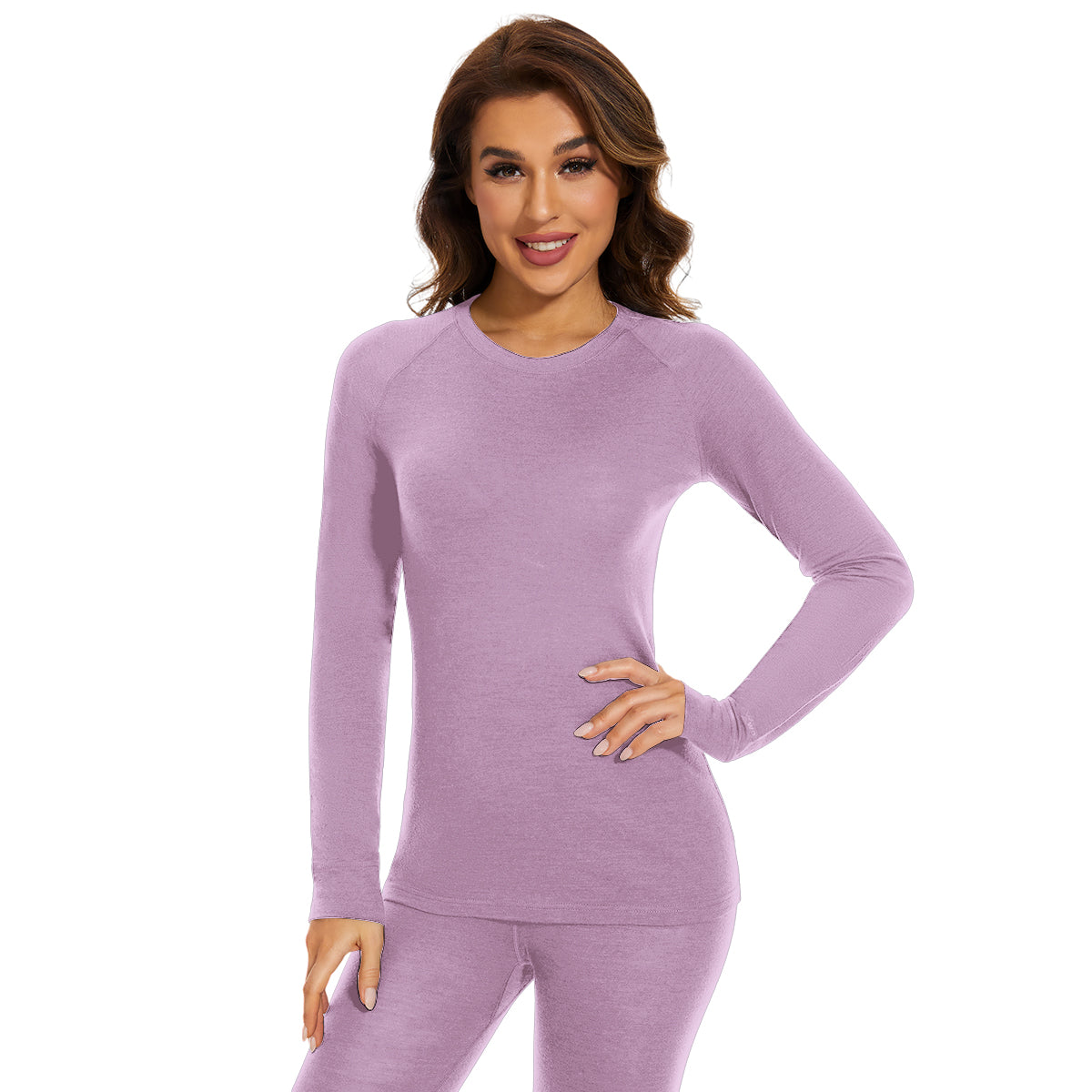 WOOLCANO Women's 190 Merino Wool Base Layer Set Thermal Top and Bottom