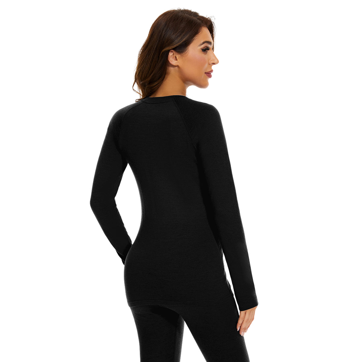 WOOLCANO Women's 190 Merino Wool Base Layer Set Thermal Top and Bottom