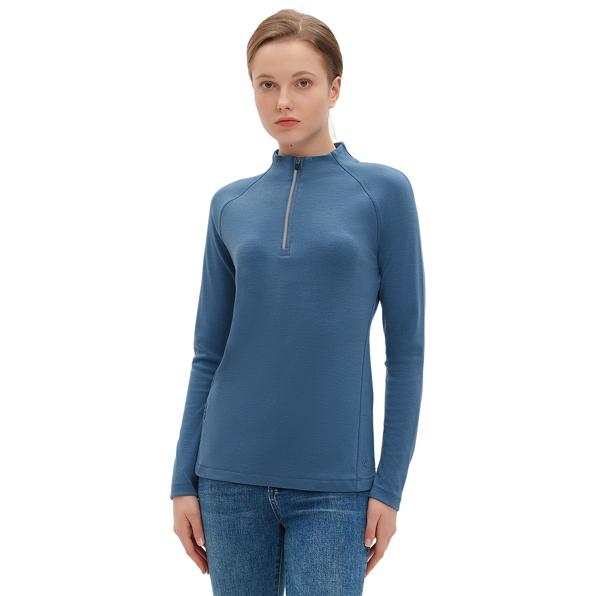 Woolcano Women's 260 Merino Wool Half Zip Top Long Sleeve Thermal Top