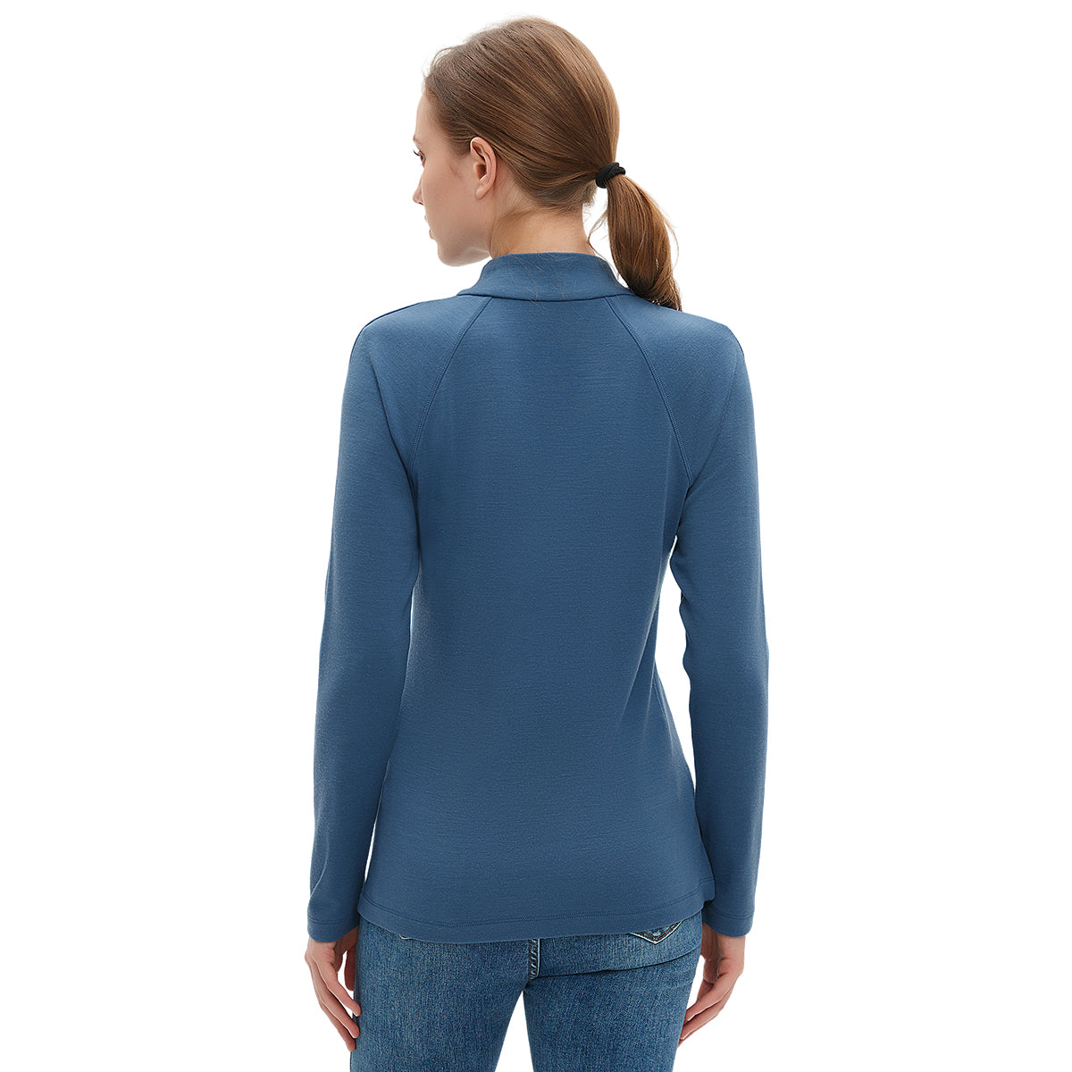 Woolcano Women's 260 Merino Wool Half Zip Top Long Sleeve Thermal Top