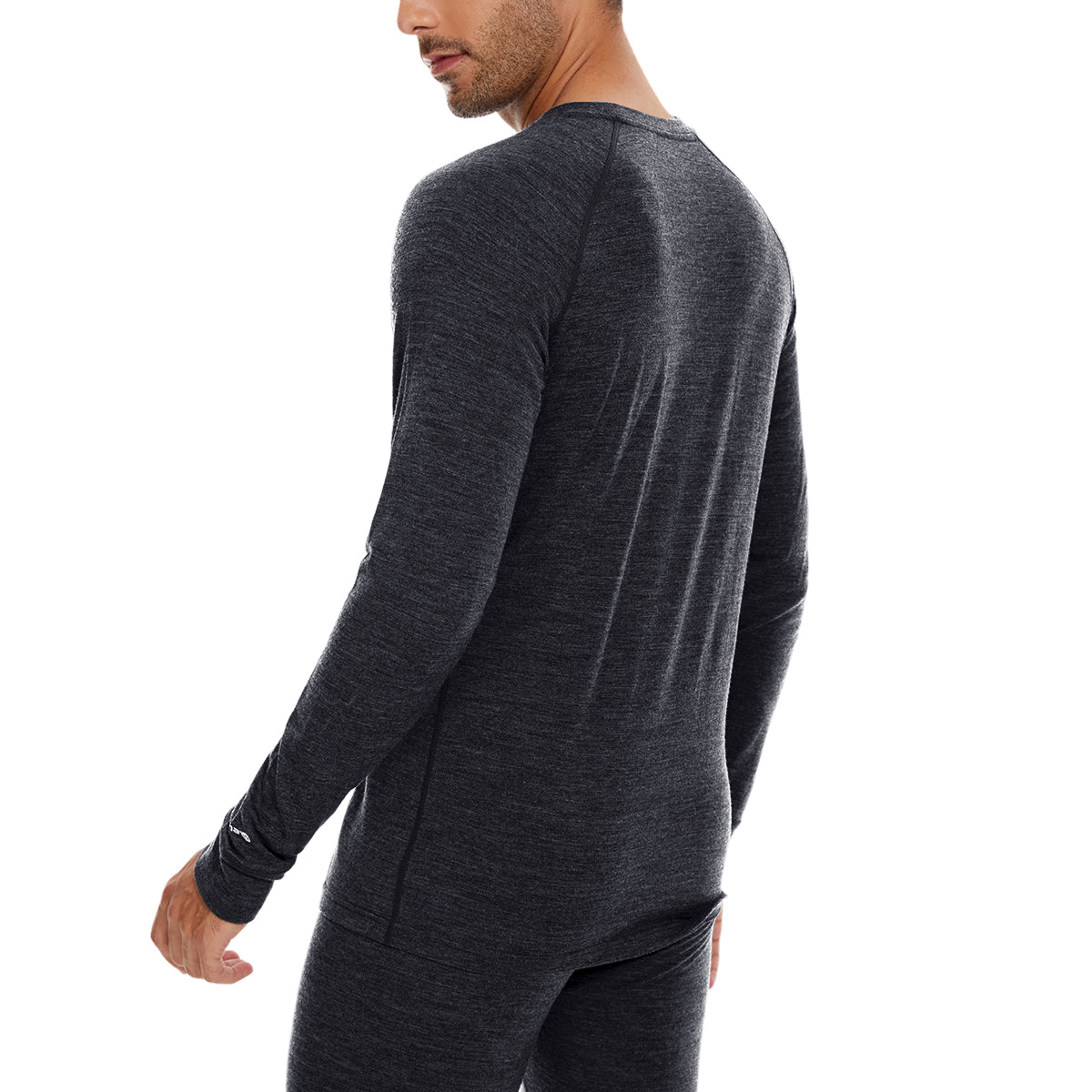 WOOLCANO 190 Men's Merino Wool Base Layer Top Long Sleeve Crew Thermal Shirt