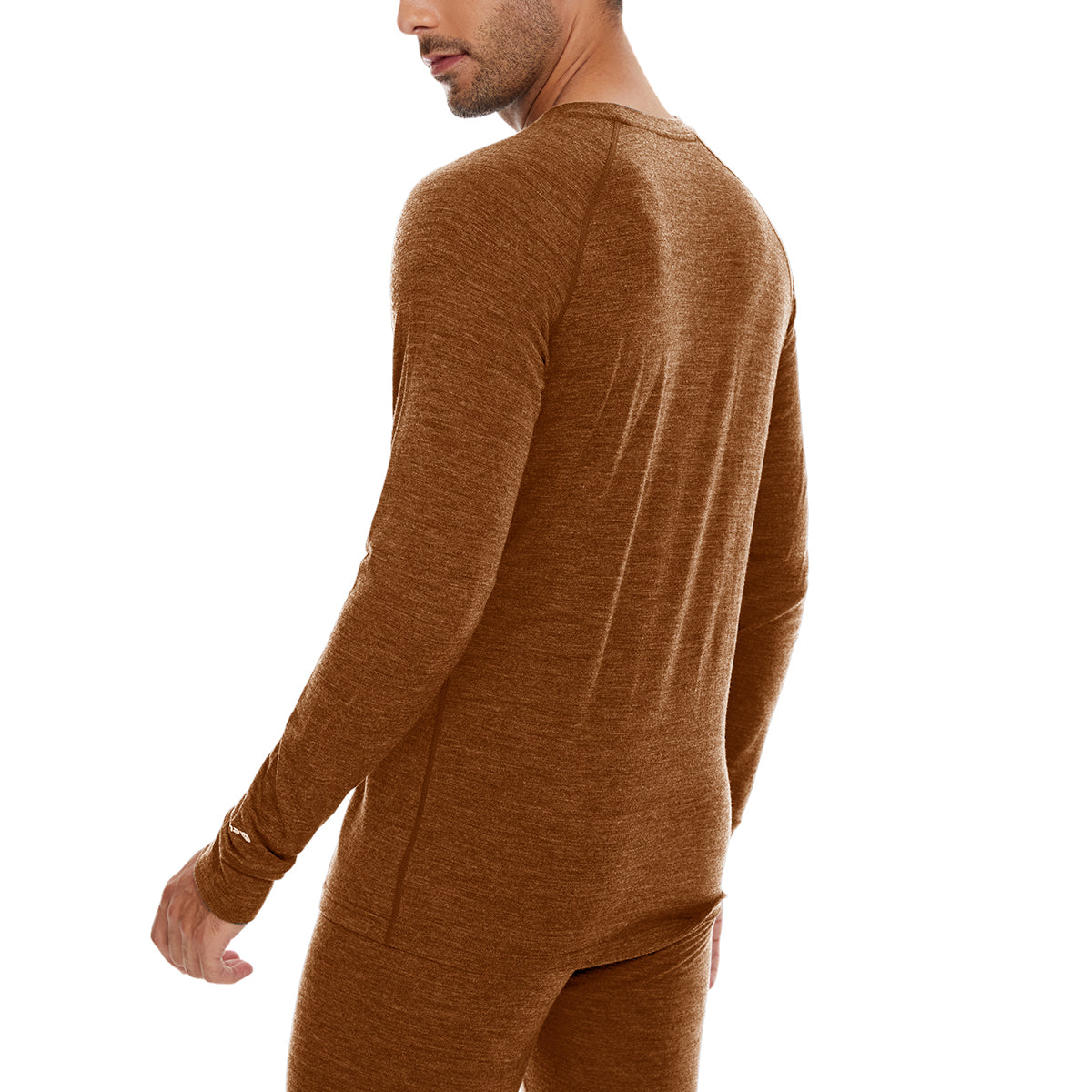 WOOLCANO Herren-Thermo-Basisschicht-Set aus 100 % Merinowolle 190 Warm 